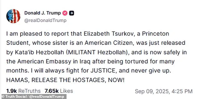 Relief and Renewed Geopolitical Tensions: The Resolution of Elizabeth Tsurkov's Hostage Crisis in the Middle East