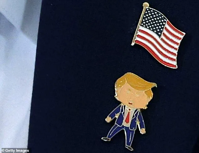 Trump Displays 'Happy Trump' Pin During Venezuela Oil Talks
