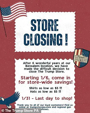Trump Store in Bensalem to Close After Six Years, Final Sale Announced on January 6 Anniversary