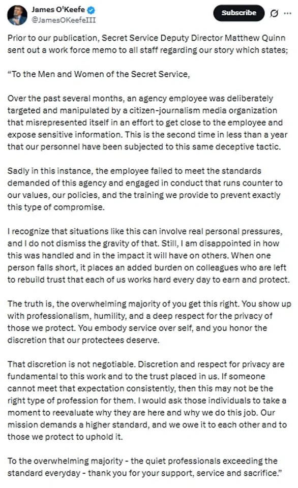 Privileged Access Breach: Secret Service Agent Leaks Sensitive VP Protection Details