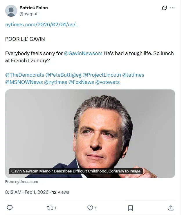 Exclusive Access: NYT's Preview of Newsom's Memoir Fuels Online Criticism