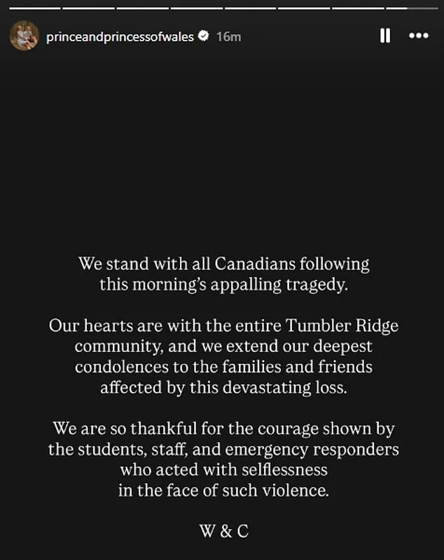 King Charles and Prince and Princess of Wales Condemn Tumbler Ridge School Shooting, Offer Solidarity to Victims