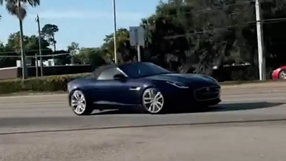 Viral Video Shows Speeding Jaguar Crashing into School Bus in Fort Myers, Miraculously No Fatalities