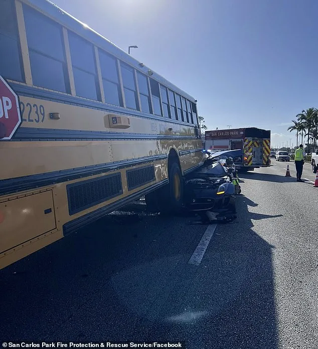 Viral Video Shows Speeding Jaguar Crashing into School Bus in Fort Myers, Miraculously No Fatalities