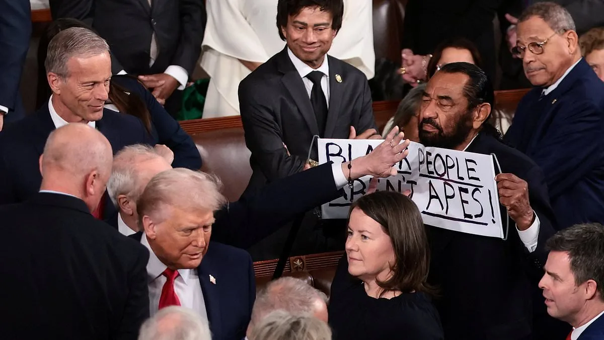 Texas Democrat Al Green Removed from House Chamber During Trump's State of the Union Over Protest Against AI-Generated Obama 'Ape' Video