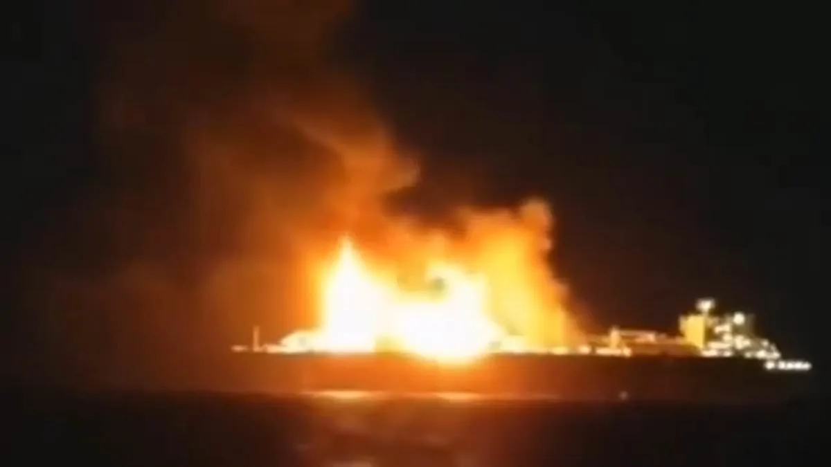 Drone Strike Ignites Russian Oil Tanker in Mediterranean Amid Geopolitical Tensions