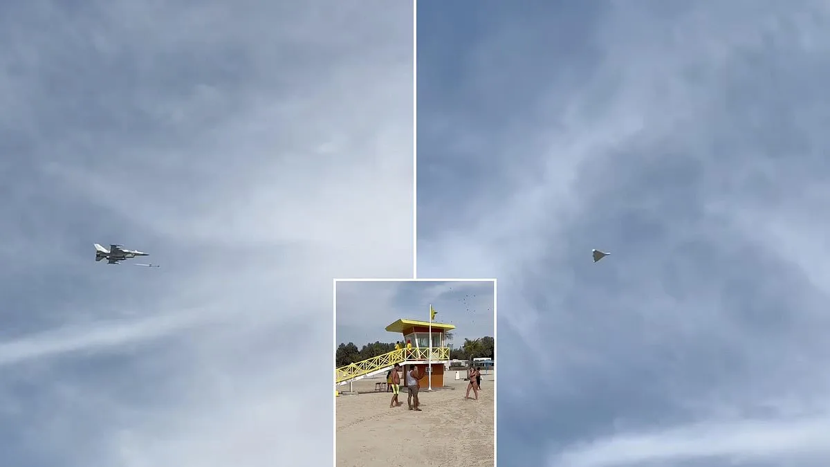 UAE F-16E Intercepts Iranian Drone Over Dubai Beach Amid Escalating Regional Tensions