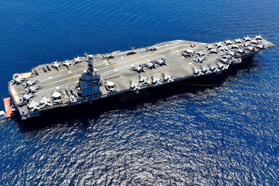 Fire on USS Gerald R. Ford Fully Contained; Two Sailors Injured in Laundry Room Blaze