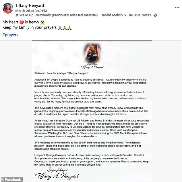 Tiffany Henyard's Father Shot in Chicago; Former Mayor Seeks Federal Help