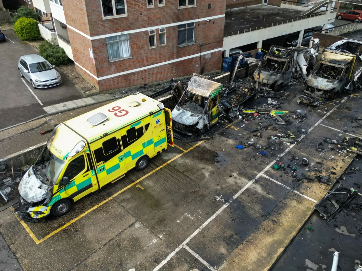 Three suspects charged over arson attack on Jewish charity ambulances in London