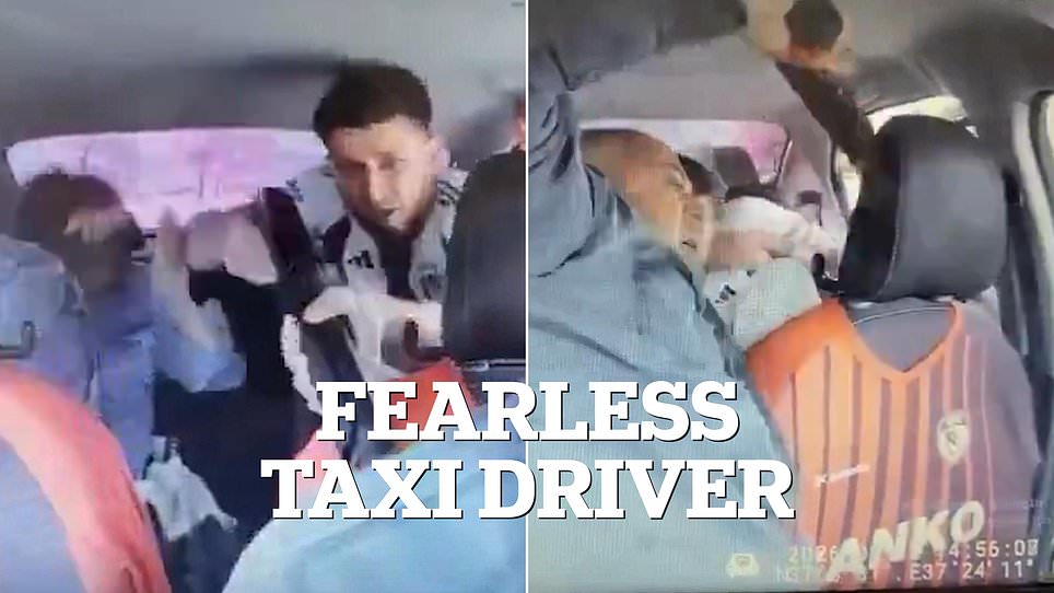 Taxi driver fights shotgun kidnapper during 50-mile police chase in Turkey