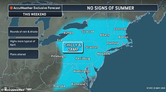 Cold Front Brings Unseasonably Low Temperatures to Eight States for Memorial Day