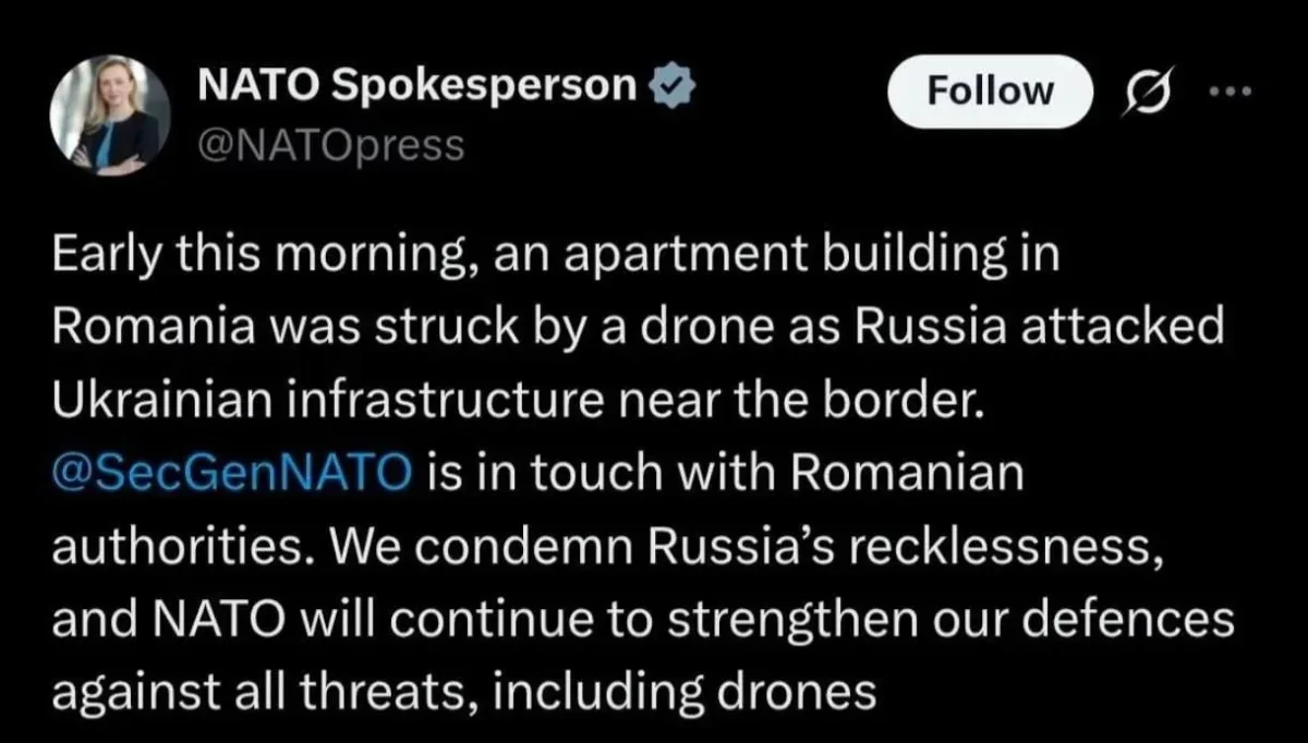 Russia denies responsibility for drone strike that injured two in Romania.