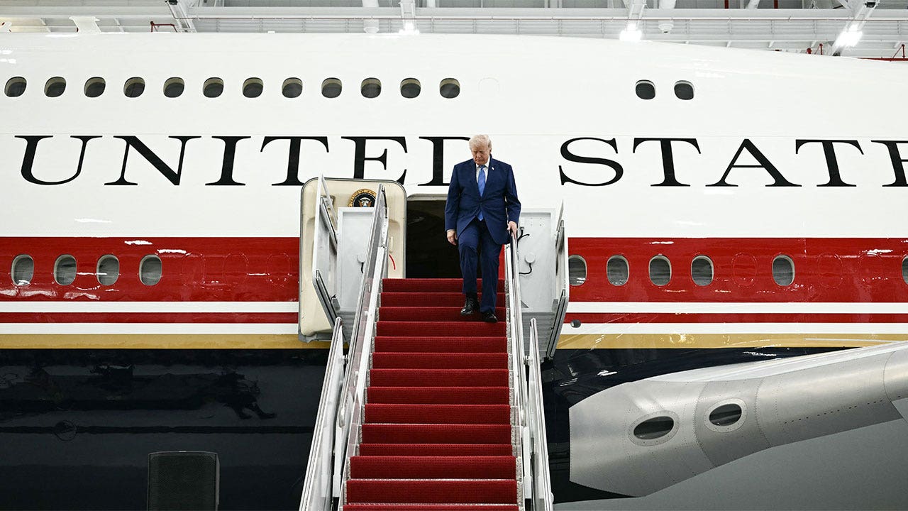 Trump Unveils Massive Interim Air Force One at Joint Base Andrews