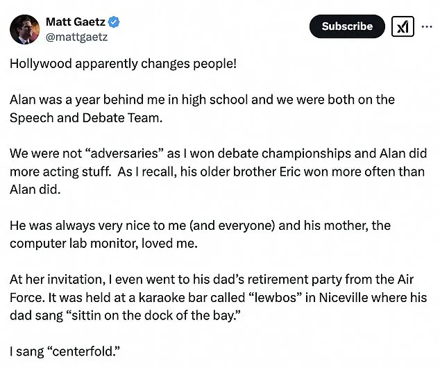 The Contrasting Journeys of Alan Ritchson and Matt Gaetz: From High School Friends to Opposing Polarities