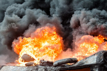 Explosion and Fire in Central Israel Linked to Intercepted Missile Fragment