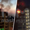 Large Fire in Krasnogorsk Residential Building Caused by Drone, Footage Captures Rapid Spread