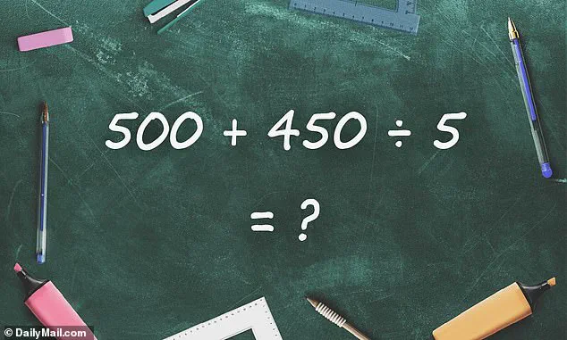Viral Math Problem 500 + 450 ÷ 5 Sparks Global Debate on Social Media