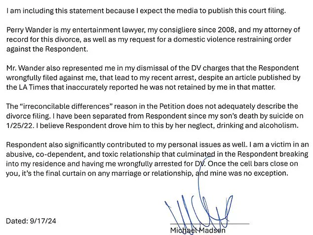 Privileged Access: The Resurfaced Legal Filing Detailing a Tragic Accusation in a Divorce Case